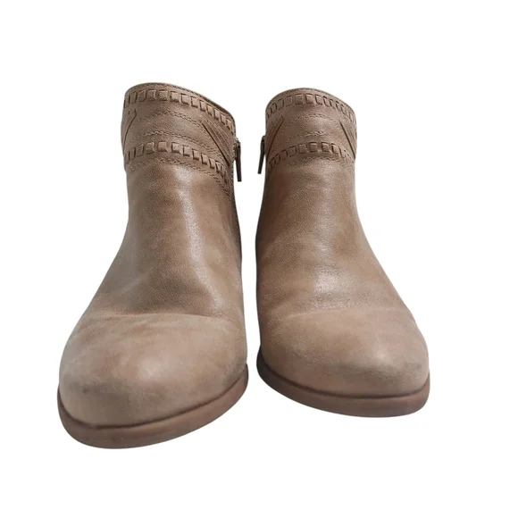 BareTraps Tan Ankle Booties with Low Heel - Picture 2 of 8